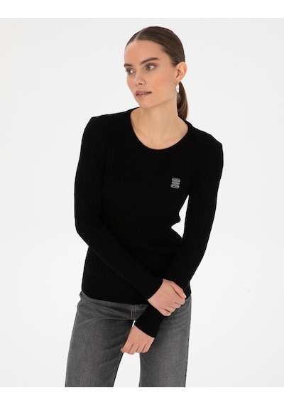 Pierre Cardin Kadın Siyah Kazak /triko 50317072-vr046 Siyah