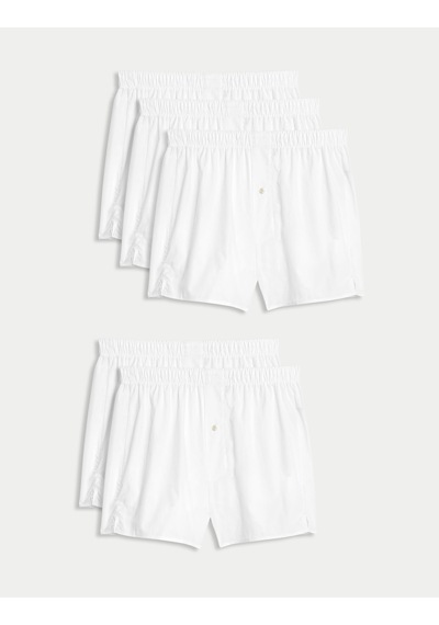 Marks & Spencer 5'li Saf Pamuklu Boxer T14003516 Beyaz