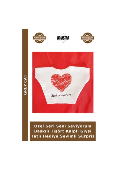 Özel Seri Seni Seviyorum Baskılı Tişört Kalpli Giysi Tatlı Hediye Sevimli Sürpriz Çok Renkli
