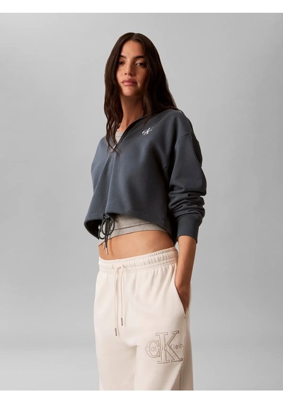 Calvin Klein Ls Monologo Terry Cr, Ceg Gri Kadın Ceket