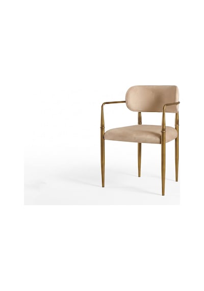 Elegance Kolçaklı Metal Mutfak Sandalyesi Krem