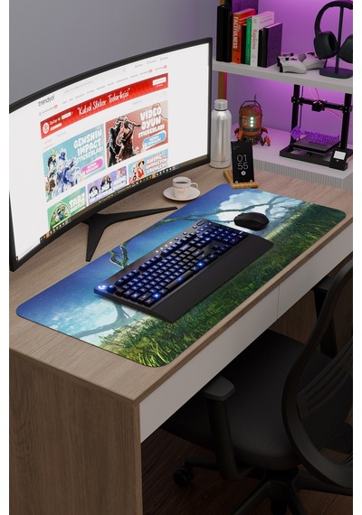Suzume Anime V5 - 90x40 Xxl Gaming Kauçuk Kaymaz Taban Mouse Pad Fare Altlığı
