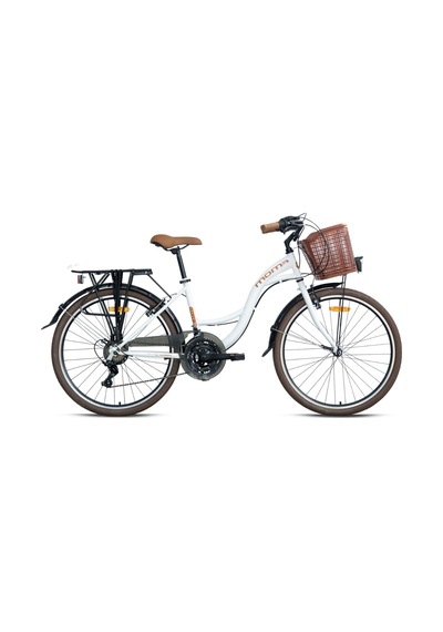 Geroni - Moma Urban - 28 City Bike - 21 Speed - V-brake - White-brown Beyaz