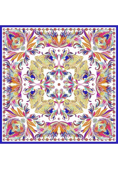 Deserto Fashion %100 Saf İpek Twill Eşarp - Özel Tasarım Tok Duruşlu 90x90 Çok Renkli