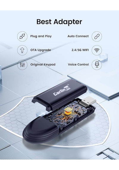 Carlinkit Oem Kablolu Carplay Ve Oem Kablolu Android Auto İçin Mini Se Pro Kablosuz Adaptör, İos 10 Ve Android 10 Ve 10"