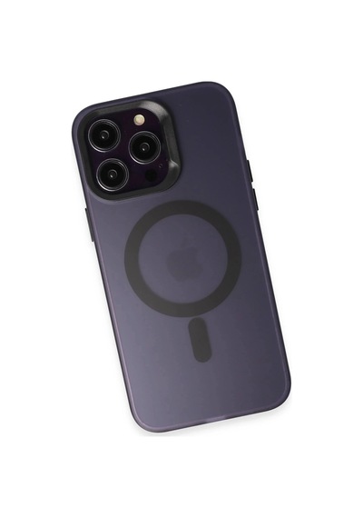 Joko Apple Uyumlu iPhone 15 Pro Max Kılıf Mateks Magsafe Kapak - Derin Mor Çok Renkli