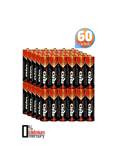 Rio 60lı Aa R6p Kalın Kalem Pil Saat Pili Çinko Karbon Pil Zn-c 1.5v