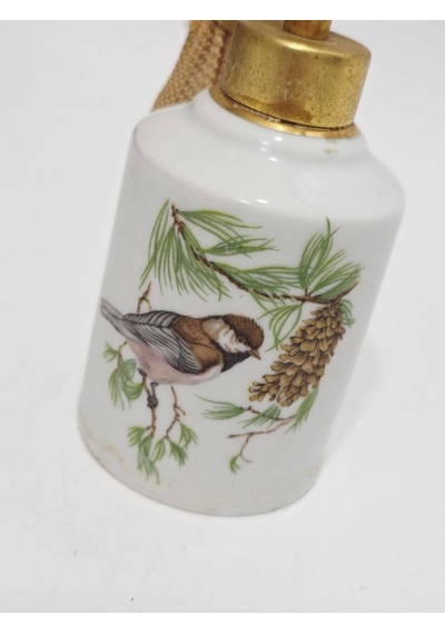 Limoges Kuş Desenli Porselen Parfüm Şişesi 12x6x6cm