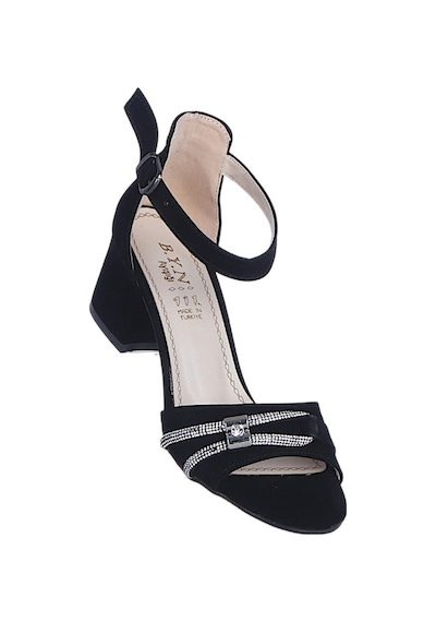 Ayakcenter Byn Ayışığı By22 Siyah Süet Kadın 6cm Topuklu Sandalet Sıyah