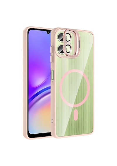 Samsung Galaxy Uyumlu A06 Kılıf Standlı Ve Kamera Lens li M-safe Şarj Özellikli Zore Etro Kapak Çok Renkli