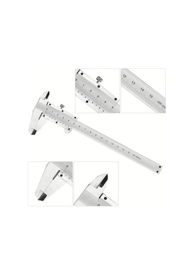 150mm / 0.02mm Paslanmaz Çelik Mekanik Kumpas - Sürgülü Manuel Kumpas