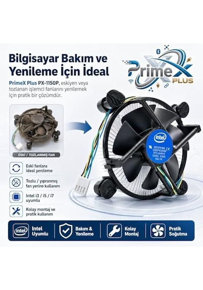 Tr Px-1150p Intel İşlemci Fanı, İ3 İ5 İ7 Uyumlu Cpu Soğutucu Fan, Lga775 1156 1155 1150 1151 1200 1700 Pin İşlemci Diğer