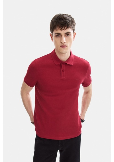 Backandbond Bordo Regular Fit Örme Polo Yaka Tişört