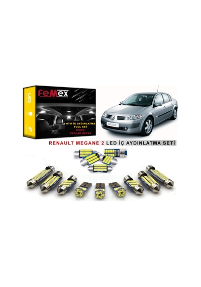 Renault Megane 2 LED İç Aydınlatma Ampul Seti FEMEX Parlak Beyaz