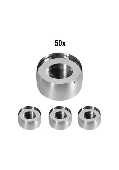 50 Adet Çelik 7 Cm Kafe Restaurant Lokanta Yuvarlak Kül Tablası Küllük Cin956-50