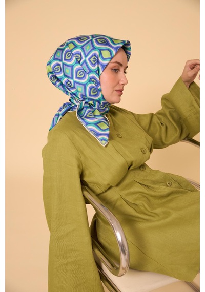 Silk Home Twill İpek Eşarp 11470-26 Turkuaz, Fıstık Yeşili, Lacivert, Beyaz