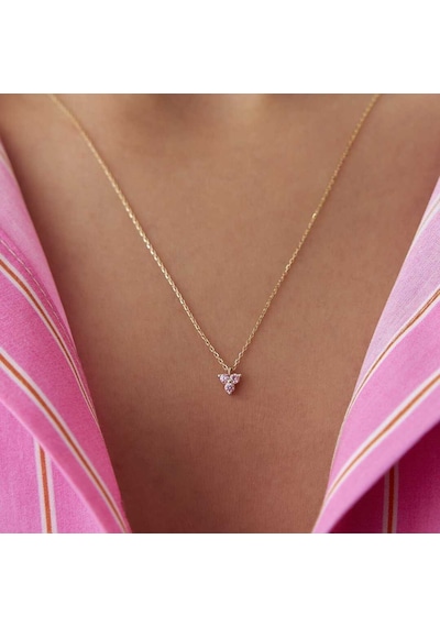 Tria Pembe Minimal Kolye Sarı
