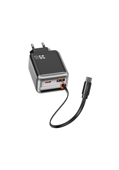 Wiwu Wi-g029 Helix Series Gan Technology Fast Charging Head Usb-a To Type-c Pd 35w Type-c Wired Charging Set 70 Cm