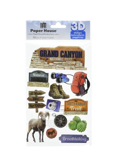 Paper House Productions Unbekannt Kağıt Kağıt 3 Boyutlu Çıkartmalar-grand Canyon, Diğer, Çok Renkli 50 x 22