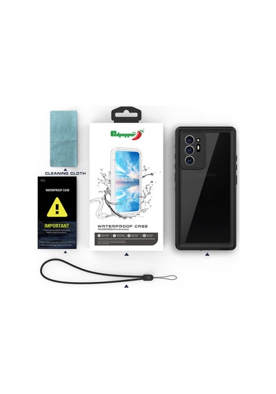 Galaxy   Uyumlu  Note 20 Ultra Kılıf 1-1 Su Geçirmez Kılıf - Siyah Siyah