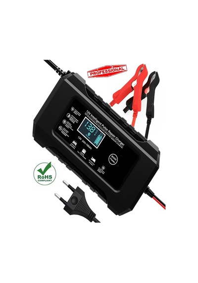 Rj-c1 12v 6a Akıllı Araba Motosiklet Lcd Ekran Araç Akü Onarım Hızlı Şarj Cihazı Islak Kuru Jel