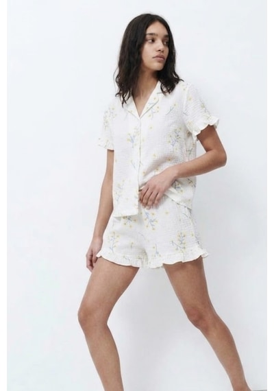 Kadın Desenli Trend Çok Renkli Pijama Takımı