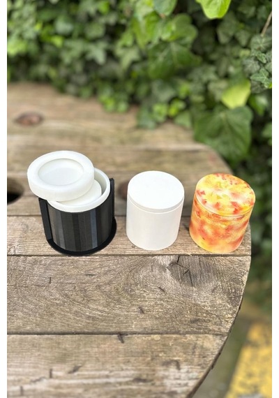 Rufus Concept Dairesel Silikon Kap Kalıbı 8mm Kalınlık Kapaklı Kasnaklı 1 Adet