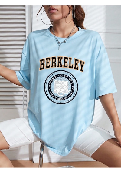 Uyguntarz Unisex Berkeley Baskılı T-shirt Bebe Mavisi