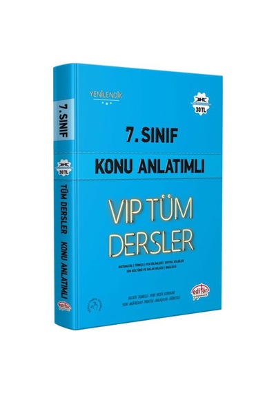 7 Sınıf Vip Tüm Dersler Konu Anlatımlı Mavi Kitap Editör Yay