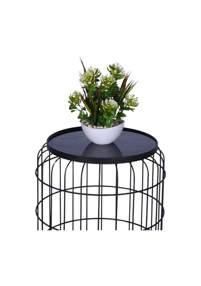 Yapay Çiçek Sitesi Mini Saksıda Yapay Sukulent Bahçesi 26 Cm Beyaz Yeşil