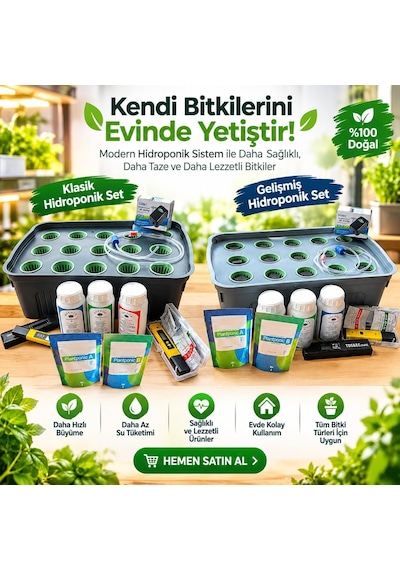 Tr 15 Gözlü Topraksız Tarım Hidroponik Boxyetiştirme Seti,ph & Ec Ölçerli, Xxl Başlangıç Paketi Antrasit