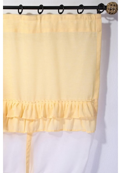 Cotton Maison Country Style Potlu Perde, 220 X 200, 4690, Sarı Çok Renkli