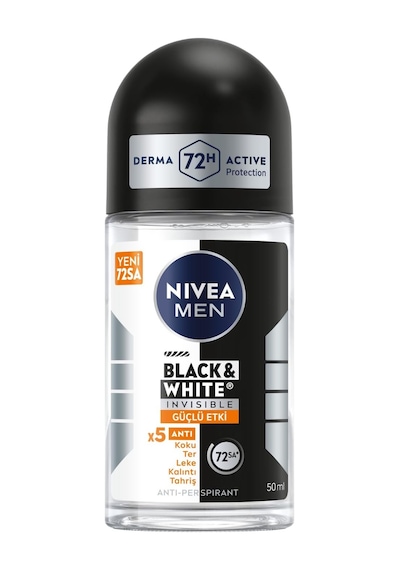 Nıvea Men Black & White Invisible Güçlü Etki Erkek Roll-on 50 Ml X 4 Adet