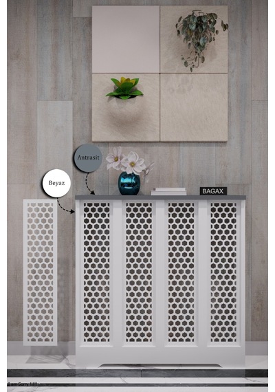 Dekoratif Petek Dolabı Kalorifer Peteği Kapatma Ünitesi Modern Tasarım İç Ölçü 76 Cm Dış Ölçü 80 Cm Petek 76 Beyaz Üstü Antrasit D6 Dekoratif Petek Dolabı Kalorifer Peteği Kapatma Ünitesi Modern Tasarım İç Ölçü 76 Cm Dış Ölçü 80 Cm Petek 76 Beyaz Üstü Antrasit D6