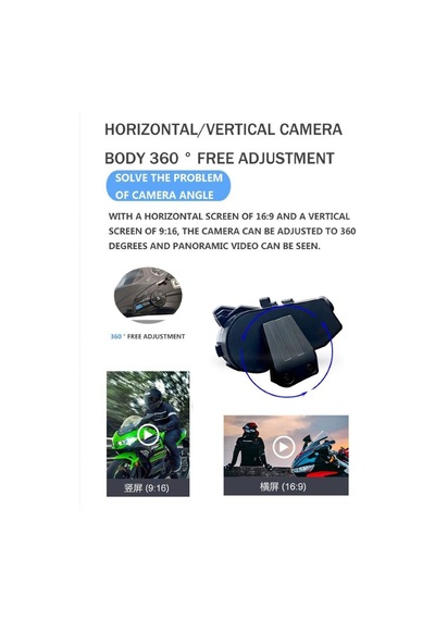 Intercom Kameralı Motosiklet Bluetooth Kask Kulaklık Ses Kontrolü 1080p Video Kayıt Videolu Interkom