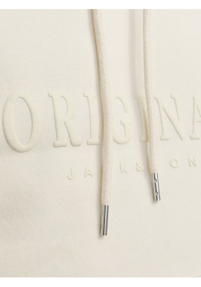 Jack & Jones Jack Jones Original Yazılı Erkek Kapüşonlu Sweatshirt 12270541 Krem