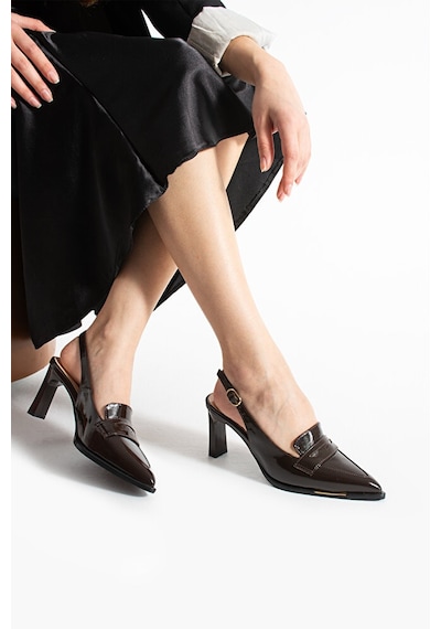 Dericia Shoes Aura Kadın Hakiki Deri Rugan İnce Topuklu Sivri Burun Ayakkabı Kahverengi Dericia Shoes Aura Kadın Hakiki Deri Rugan İnce Topuklu Sivri Burun Ayakkabı Kahverengi