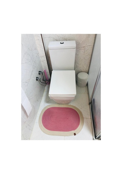 Jüt,hasır,tek Li,banyo Paspası,bohem Tarzı Banyo Takımı, Paspas/40x60 Pembe Pembe