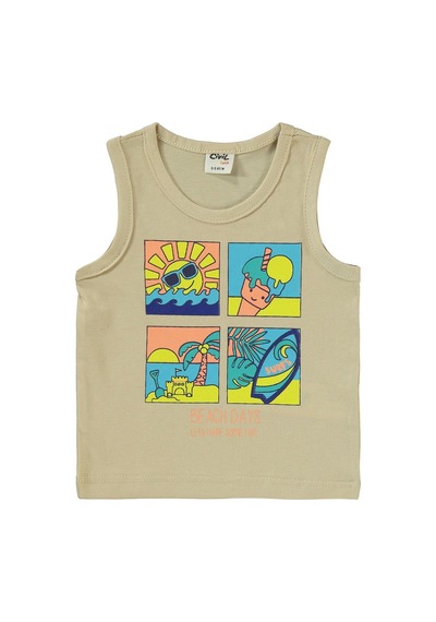 Civil Baby Beach Days Baskılı 6-18 Ay Takım - Bej
