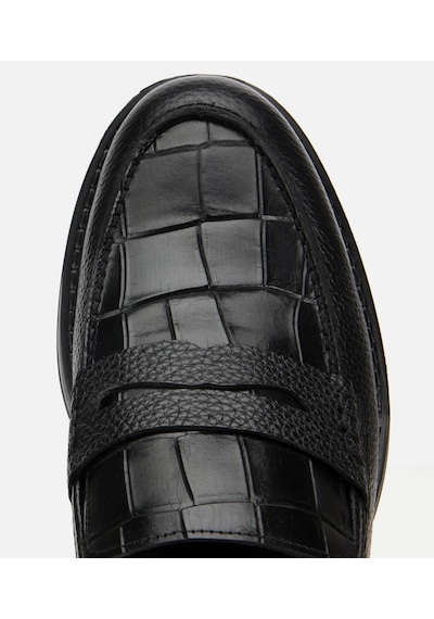 Hotiç Erkek Deri Siyah Kroko Detaylı Klasik Loafer 02ayh315320a100 02ayh315320a100 Siyah