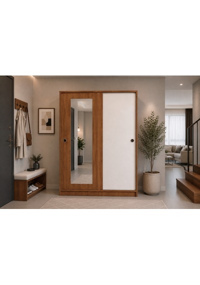 Gm 456 Flora 2 Kapaklı Sürgülü Portmanto Vestiyer