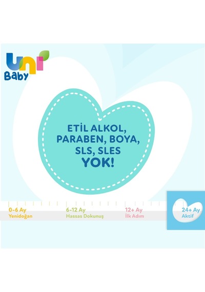 Uni Baby Aktif Islak Mendil 24x52 1248 Yaprak Tekli