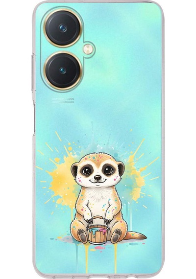 Vivo Y27 İle Uyumlu Splash Mirket Tasarımlı Şeffaf Silikon Kılıf Şeffaf
