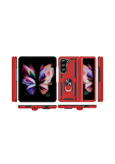 Galaxy Z Fold 5 Kılıf Vega Yüzüklü Standlı Zırh Kılıf