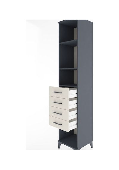 Hyperion Dolap 3 Raflı 4 Çekmeceli 44x44x221 Antrasit-aytaşı Antrasit