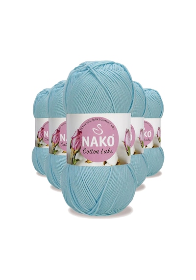 5 Adet Cotton Lüks Yelek Tunik Kazak Bluz Hırka İpi Yünü Buz Mavi 97564