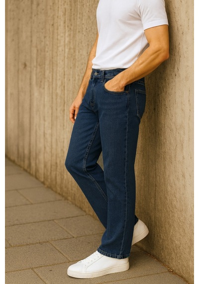 Cedy Denim Regular Fit Jean Martin Yüksek Bel Standart Kesim Esnek Kot Pantolon C336 Mavi