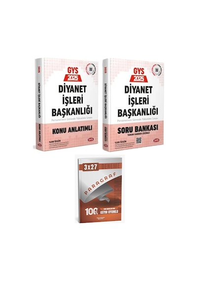 Anla Kazan + Data 2025 Gys Diyanet İşleri Başkanlığı Personelin Soru + Konu + Paragraf Deneme 3 Lü