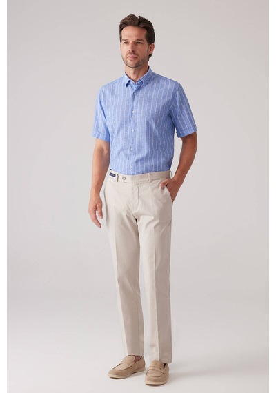 Erkek Taş Regular Fit Pamuk-likra Kanvas Pantolon