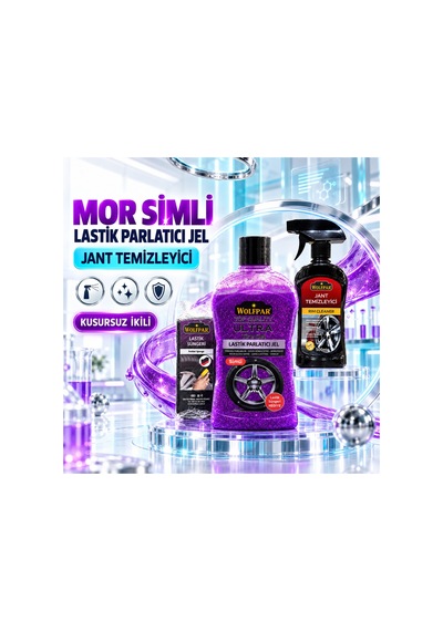 Mor Simli Lastik Parlatıcı Jel Ve Jant Temizleyici Lastik & Jant Bakım Seti